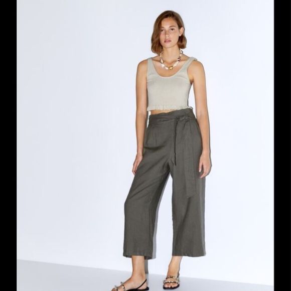 Zara Pants & Jumpsuits Zara Linen Pants With Belt Poshmark